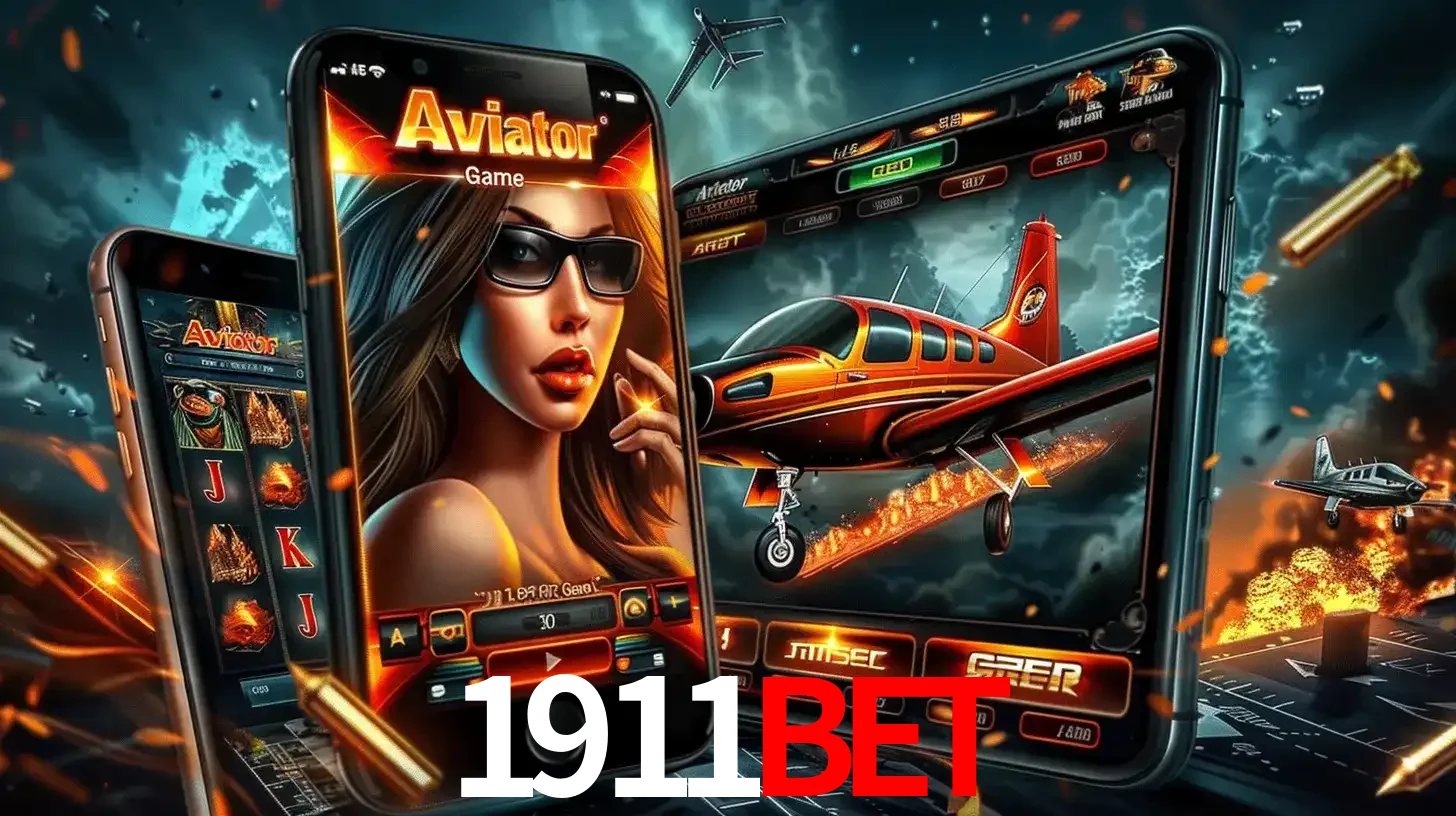 O popular jogo de apostas Aviator exibido em vários celulares e tablets, mostrando a interface emocionante e a ação de voo disponíveis para jogar agora no 1911BET.